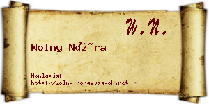 Wolny Nóra névjegykártya